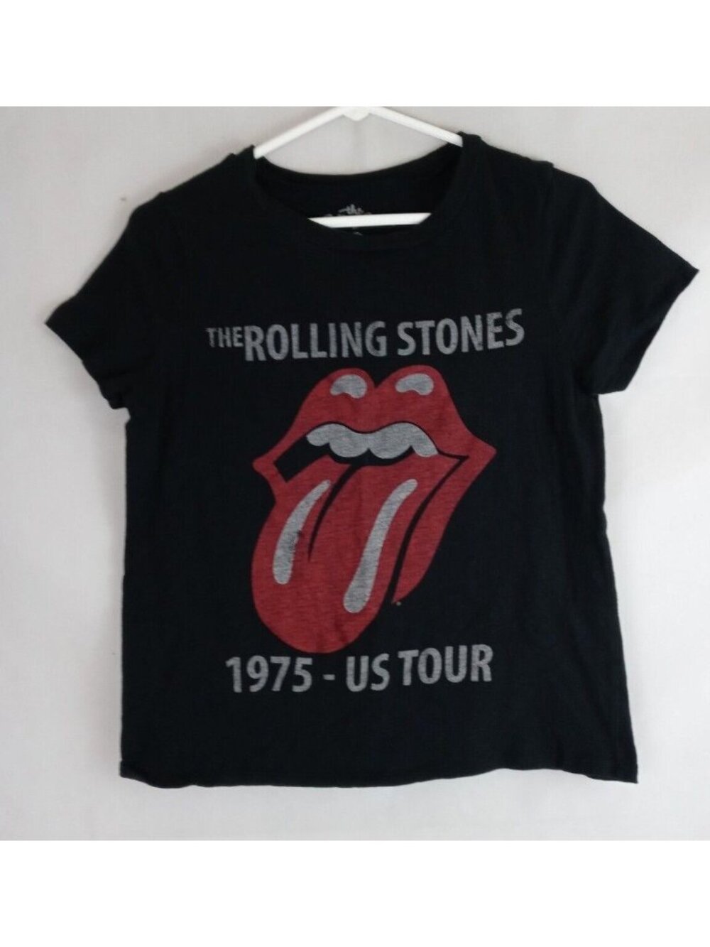The Rolling Stones 1975 US Tour Graphic Tee With Tounge Logo Design Medium
